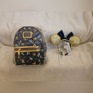 WDW 50th Anniversary Loungefly and matching ears, NWT